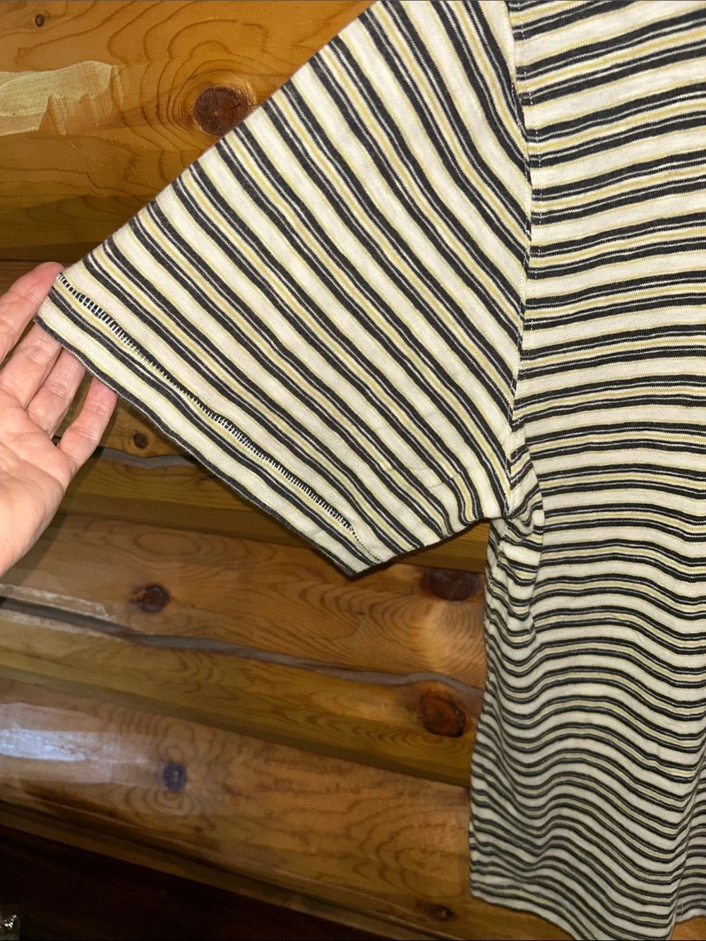 Free People NWOT All Love Striped Pocket Tee Size Small in Tea Combo